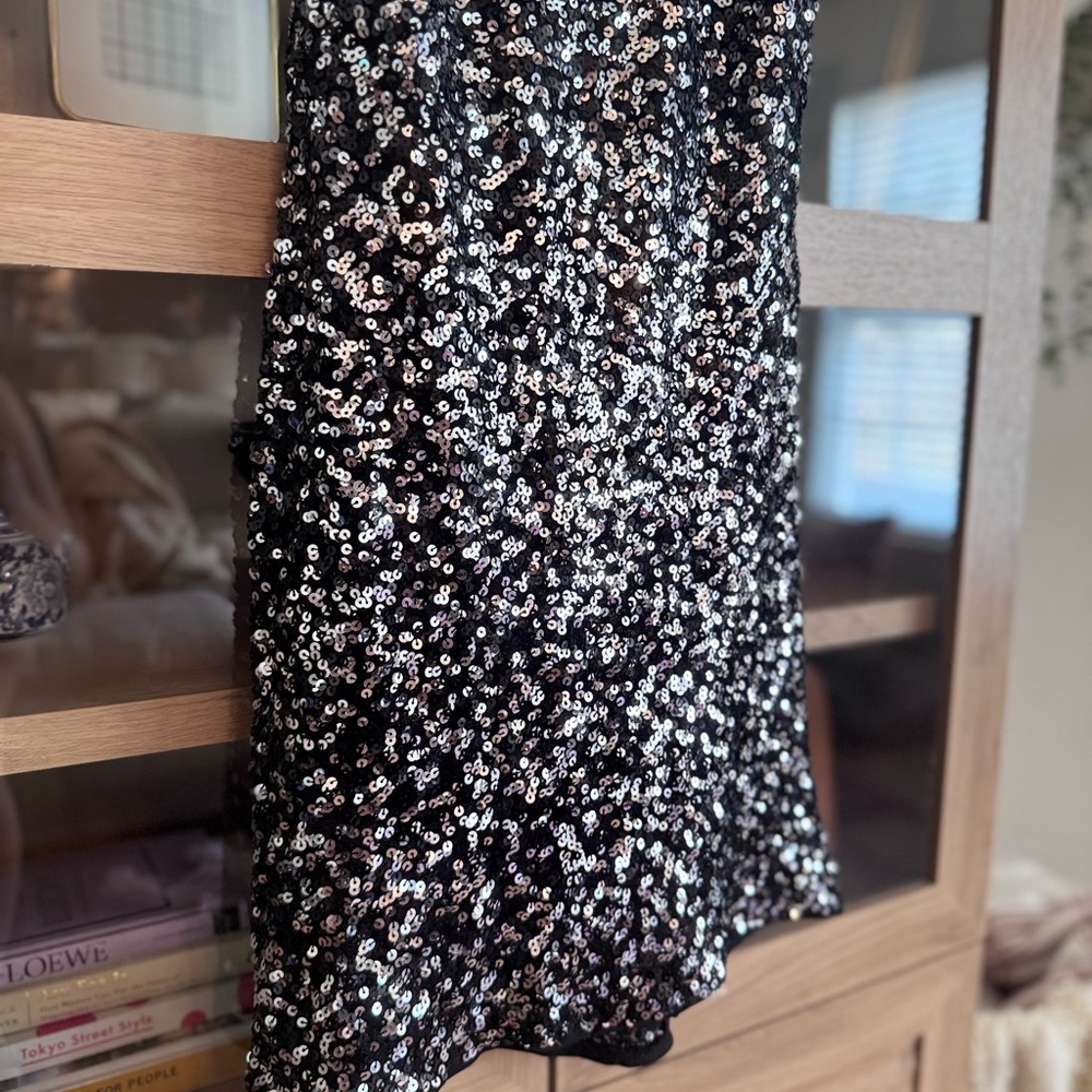 Blashe Black & Silver Halter Mini Dress BD05472 | Large Sparkly Party Cocktail - Picture 5 of 14